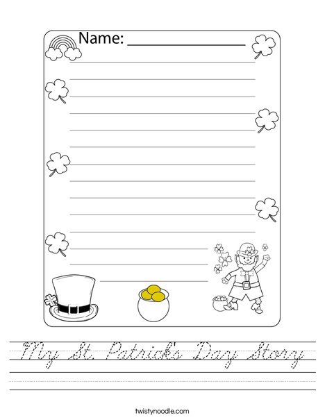 My St. Patrick's Day Story Worksheet