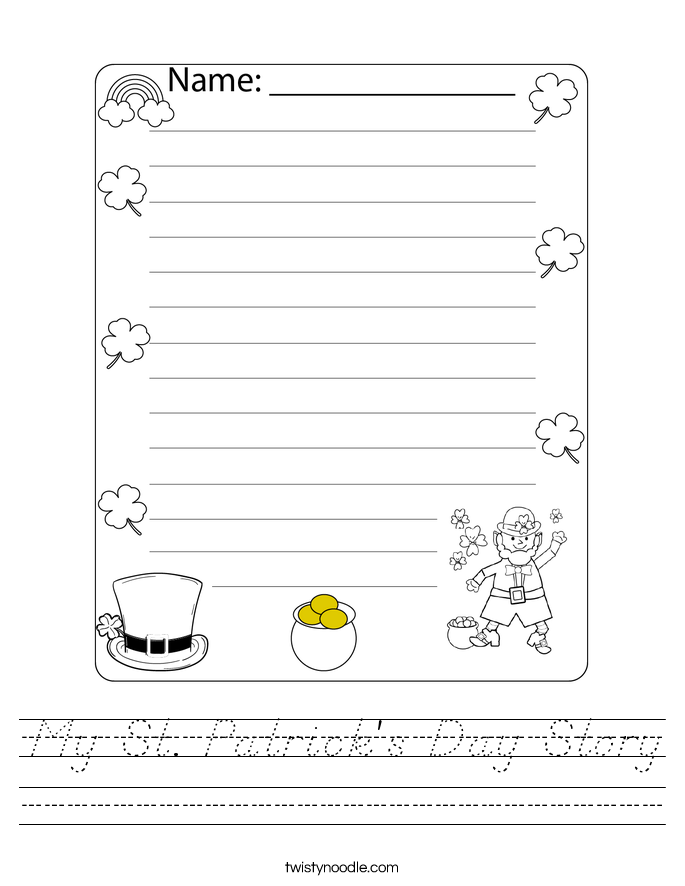 My St. Patrick's Day Story Worksheet