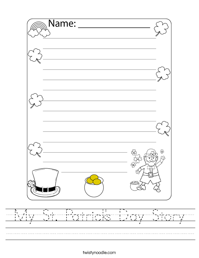 My St. Patrick's Day Story Worksheet