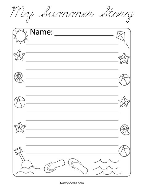 My Summer Story Coloring Page