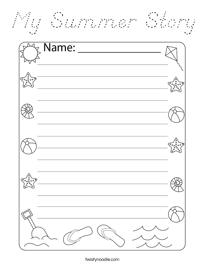 My Summer Story Coloring Page