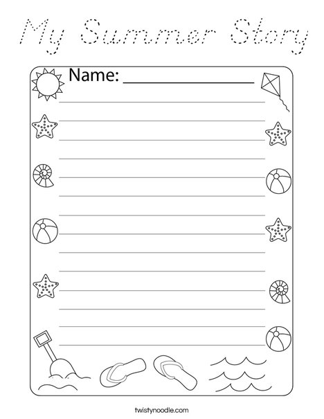 My Summer Story Coloring Page