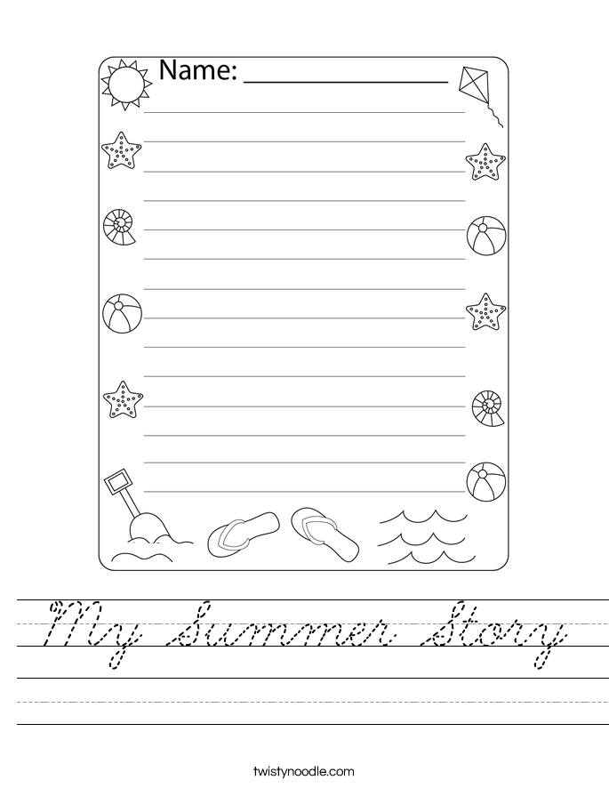 My Summer Story Worksheet