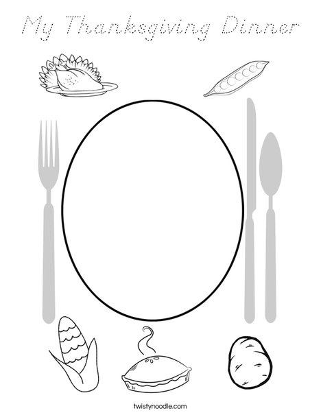 My Thanksgiving Dinner Coloring Page