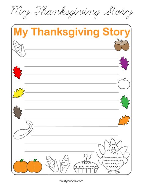 My Thanksgiving Story Coloring Page
