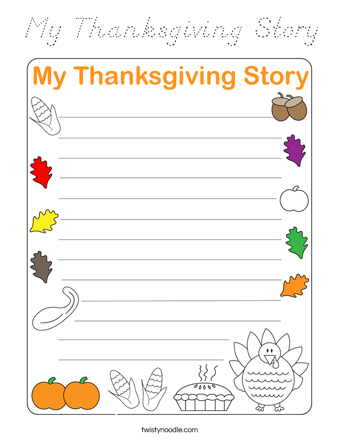 My Thanksgiving Story Coloring Page
