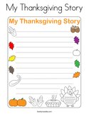 My Thanksgiving Story Coloring Page