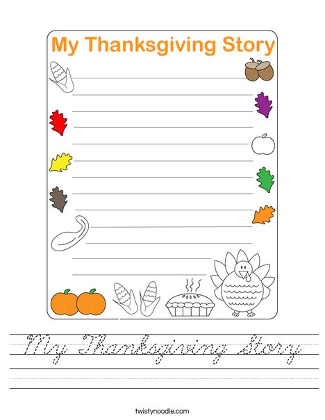 My Thanksgiving Story Worksheet