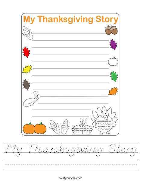 My Thanksgiving Story Worksheet