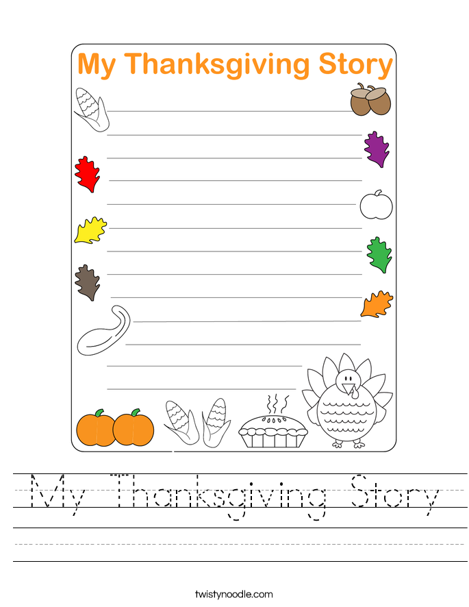 My Thanksgiving Story Worksheet