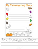 My Thanksgiving Story Handwriting Sheet