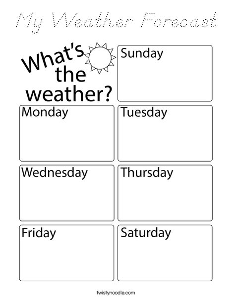 My Weather Forecast Coloring Page