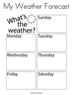 My Weather Forecast Coloring Page
