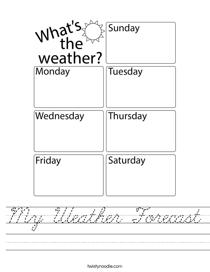 My Weather Forecast Worksheet