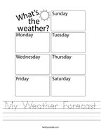 My Weather Forecast Handwriting Sheet