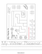 My Winter Placemat Handwriting Sheet
