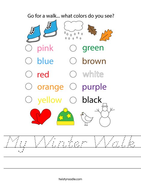 My Winter Walk Worksheet
