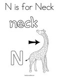 N is for Neck Coloring Page