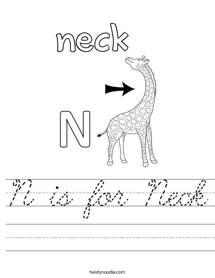 N is for Neck Worksheet
