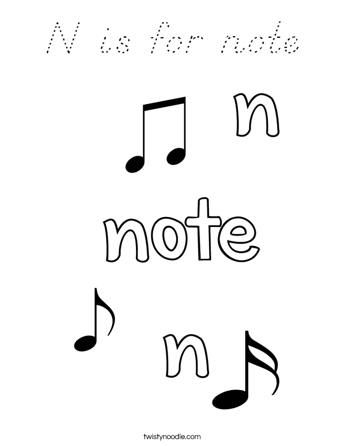 N is for note Coloring Page
