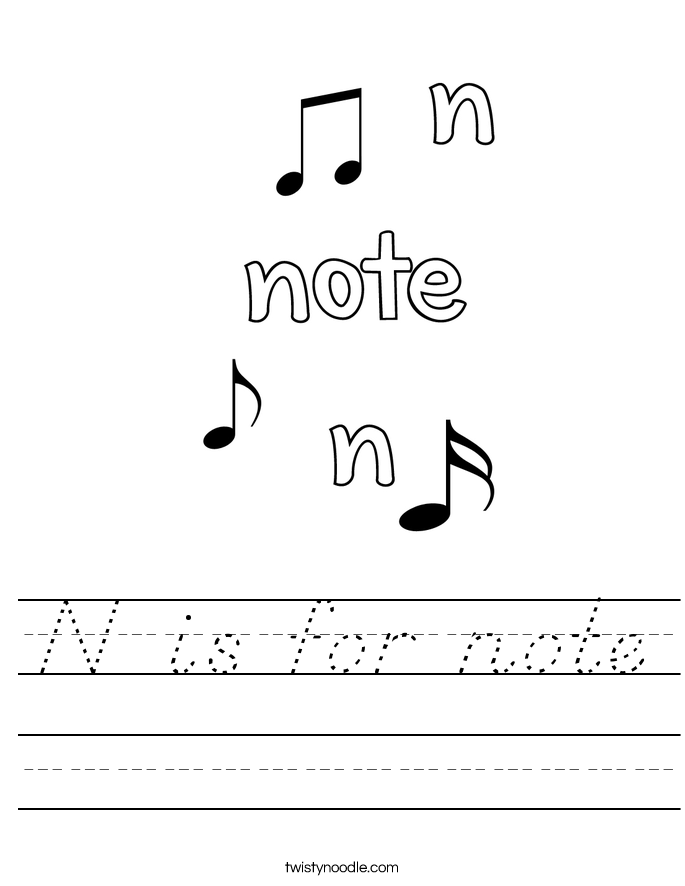 N is for note Worksheet