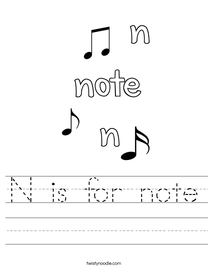 N is for note Worksheet