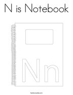 N is Notebook Coloring Page