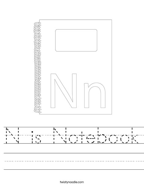 N is for Notebook Worksheet