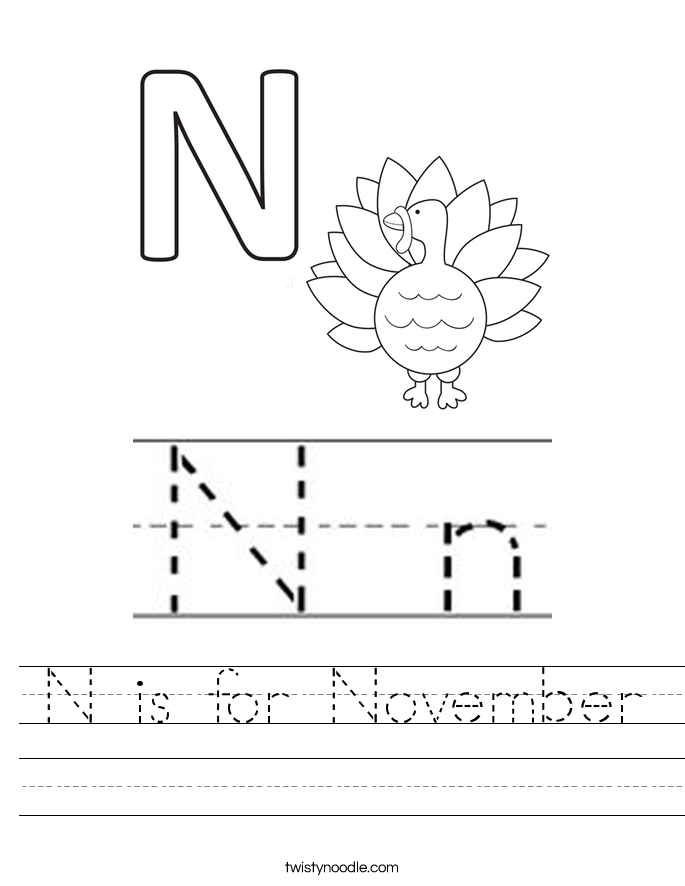 N is for November Worksheet