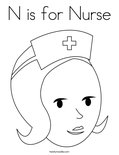 N is for Nurse Coloring Page