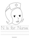 N is for Nurse Worksheet