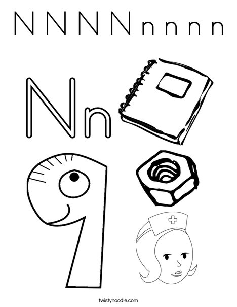 N is for Coloring Page