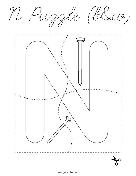 N Puzzle (b&w) Coloring Page
