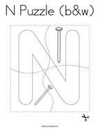 N Puzzle (b&w) Coloring Page