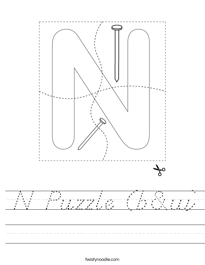 N Puzzle (b&w) Worksheet