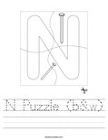 N Puzzle (b&w) Worksheet