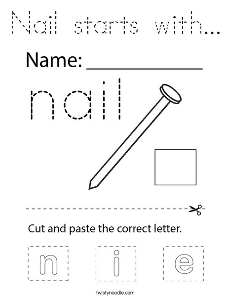 Nail starts with... Coloring Page