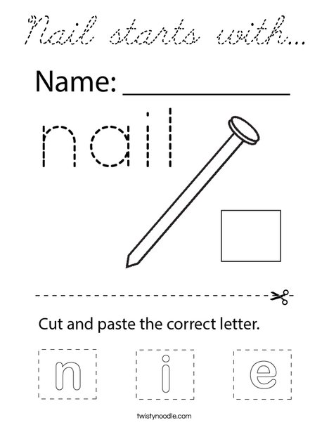 Nail starts with... Coloring Page