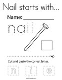 Nail starts with Coloring Page