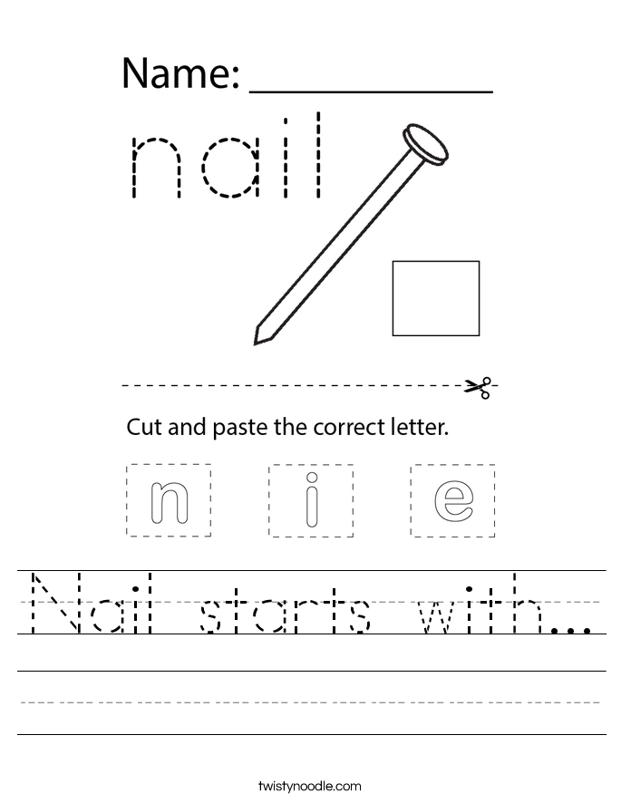 Nail starts with... Worksheet