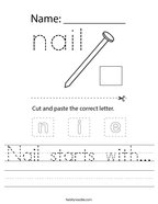 Nail starts with Handwriting Sheet