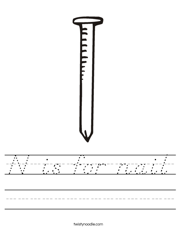 N is for nail Worksheet