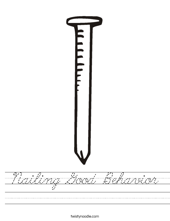 Nailing Good Behavior Worksheet