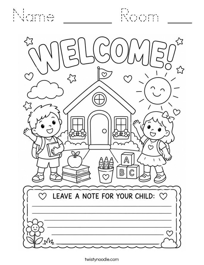 Name ______ Room ___ Coloring Page
