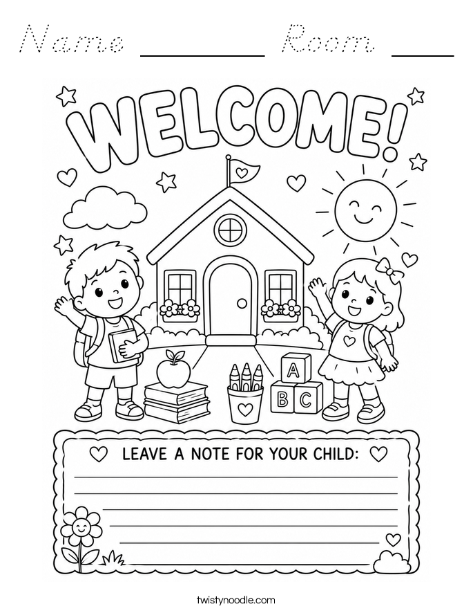 Name ______ Room ___ Coloring Page