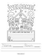 Name ______ Room ___ Handwriting Sheet