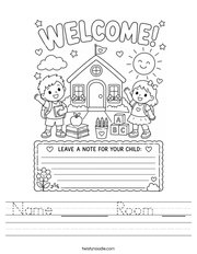 Name ______ Room ___ Handwriting Sheet