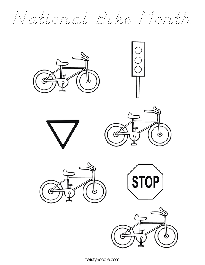 National Bike Month Coloring Page