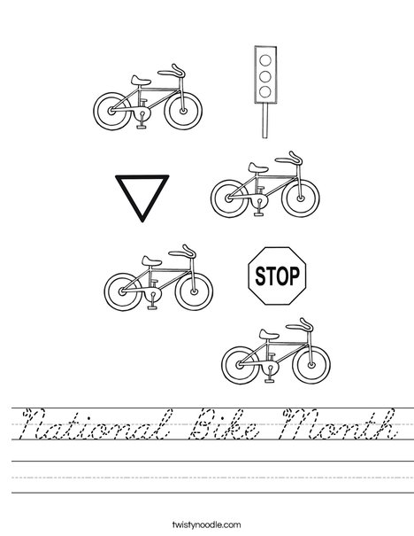 National Bike Month Worksheet