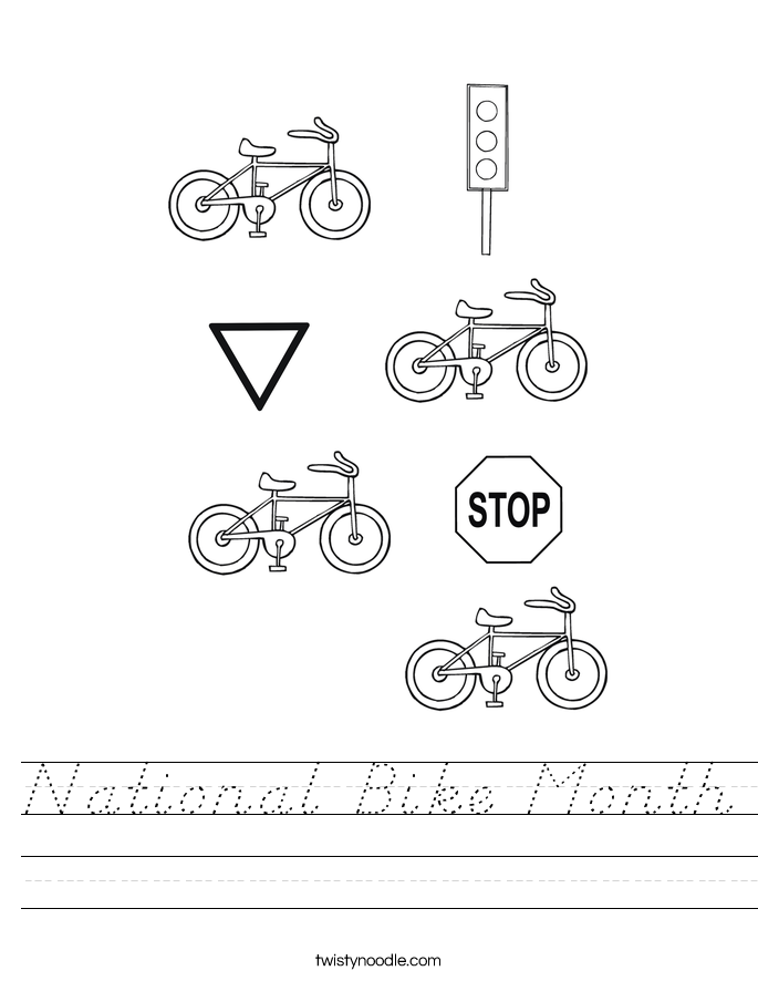 National Bike Month Worksheet